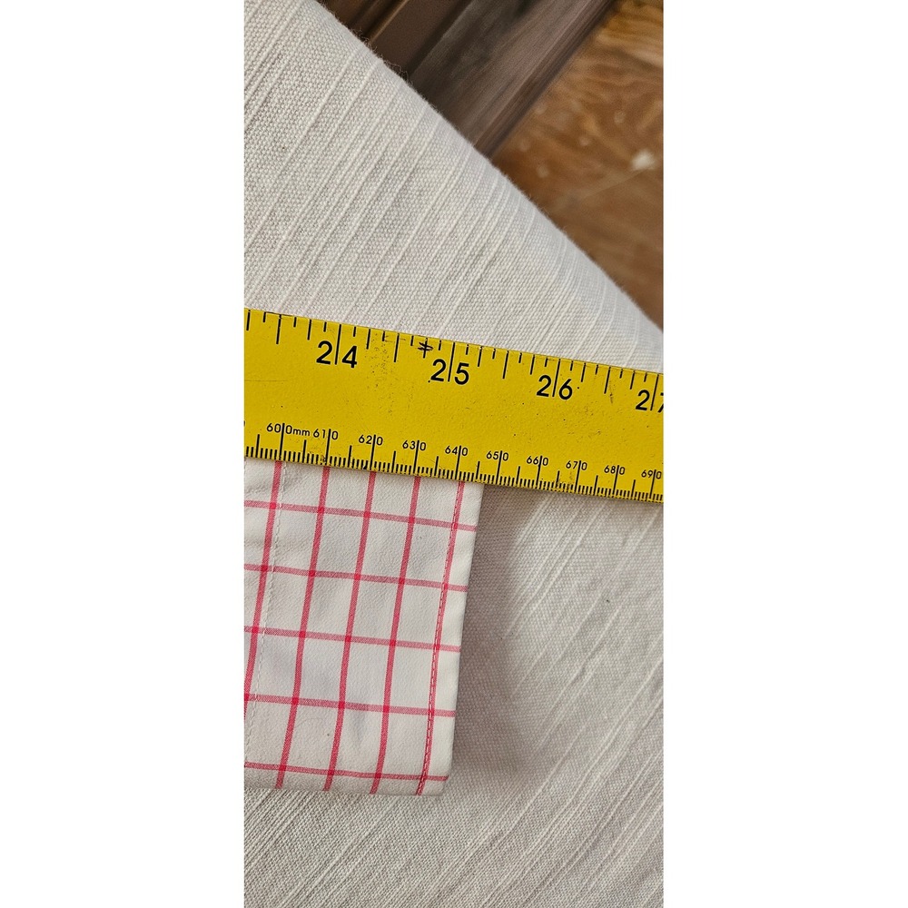 FootJoy Mens XL Pink White Windowpane Check Long Sleeve Button Down Golf Shirt - Picture 6 of 8